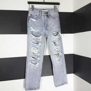 LEVI'S Straight WEDGIE Jeans in Mass Destruction Size 24